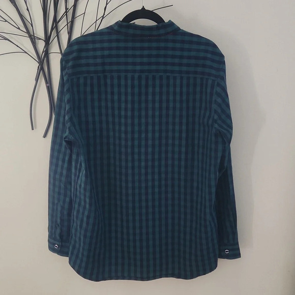 Tango Hotel Tartan Long Sleeve Plaid Shirt Black/green size MEDIUM - Picture 8 of 11
